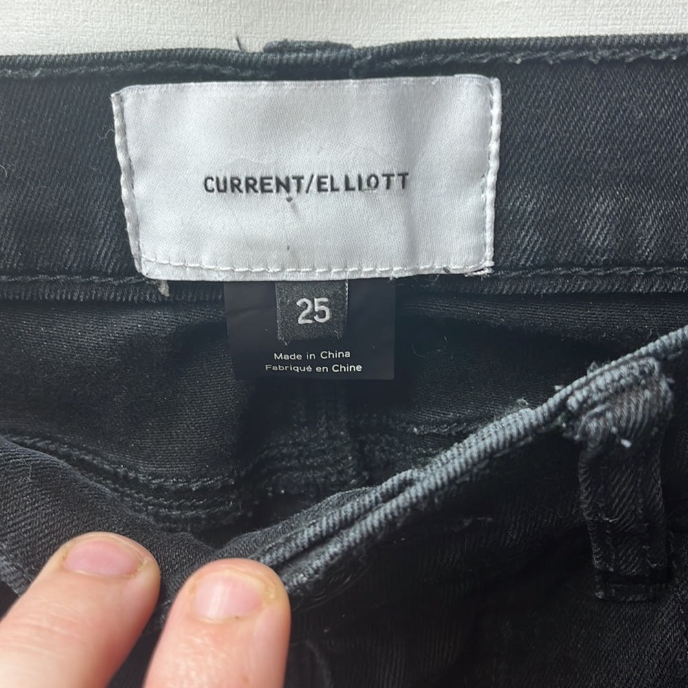 Current/ Elliott Black High‎ Rise Skinny Jeans- 25 - Picture 3 of 6